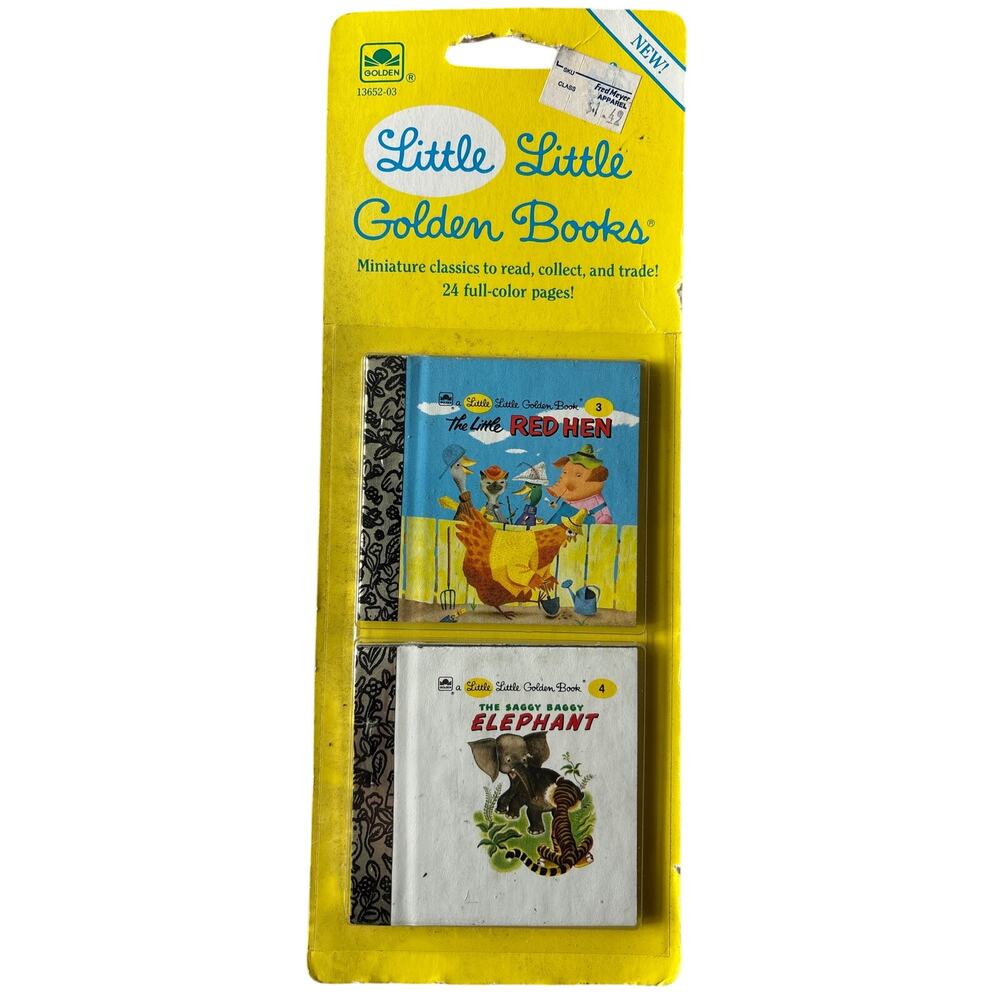 Vtg Little Little Golden Books 3&4 Red Hen Saggy Baggy Elephant sealed 1992